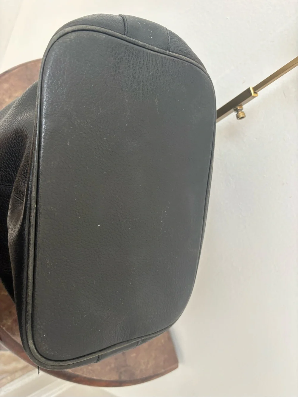 burberrys vintage black leather bucket bag nova check drawstring shoulder bag